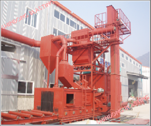 Dây chuyền máy phun bi<br/>tự động làm sạch dầm